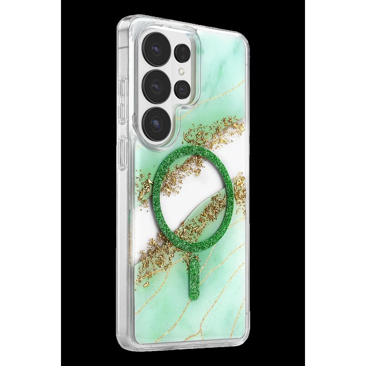Onegif Samsung Galaxy S26 Ultra Lotus Simli Magsafe Kapak - Yeşil görsel 2