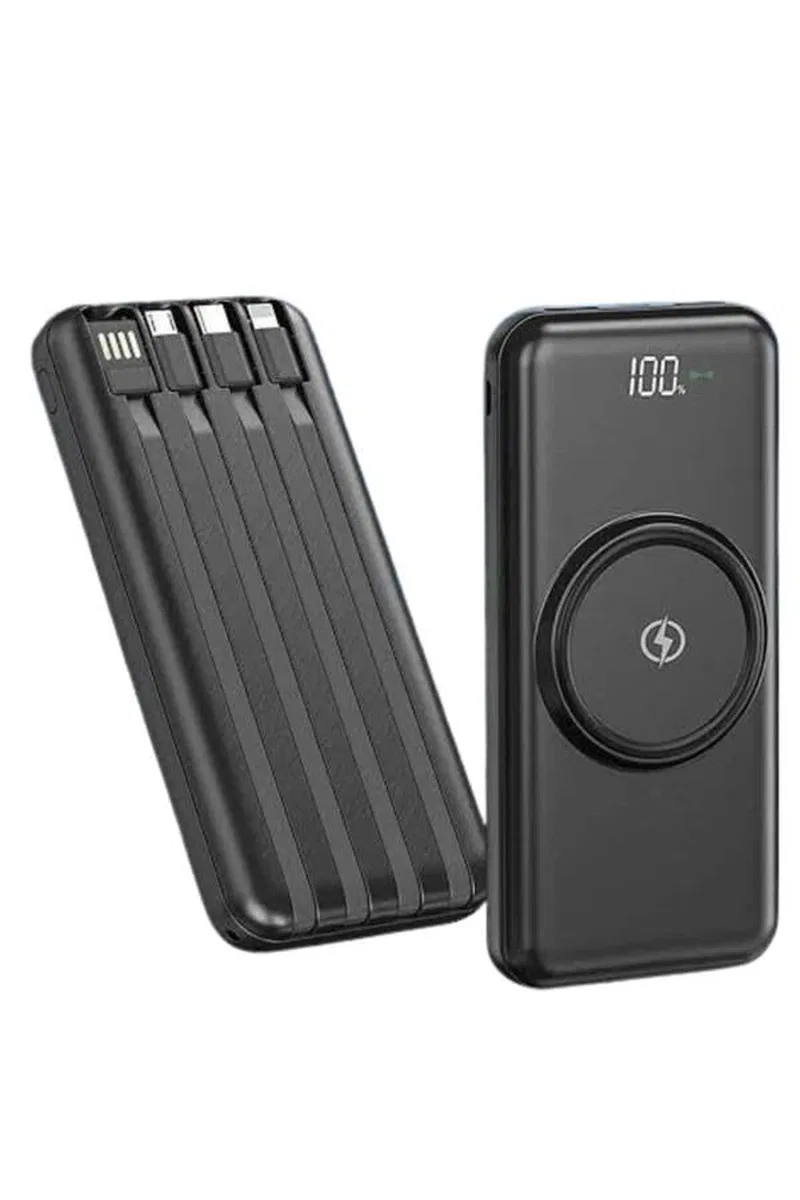 Kablosuz Çoklu Şarj Girişli 10. 000 Mah Kablolu Powerbank Taşınabilir görsel 3