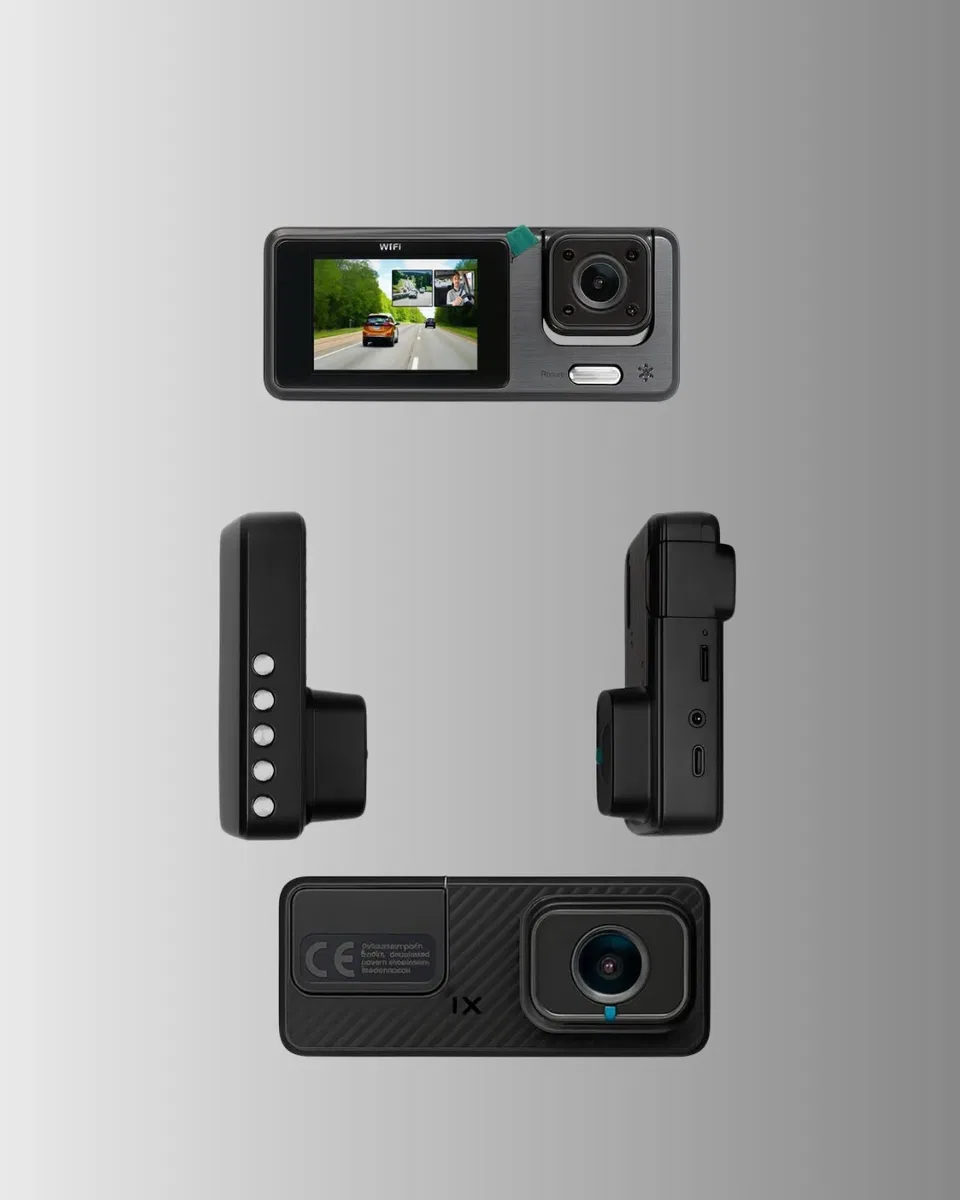 3 Kameralı Araç İçi DVR Kayıt Cihazı Ön İç Arka Kamera Full HD görsel 3