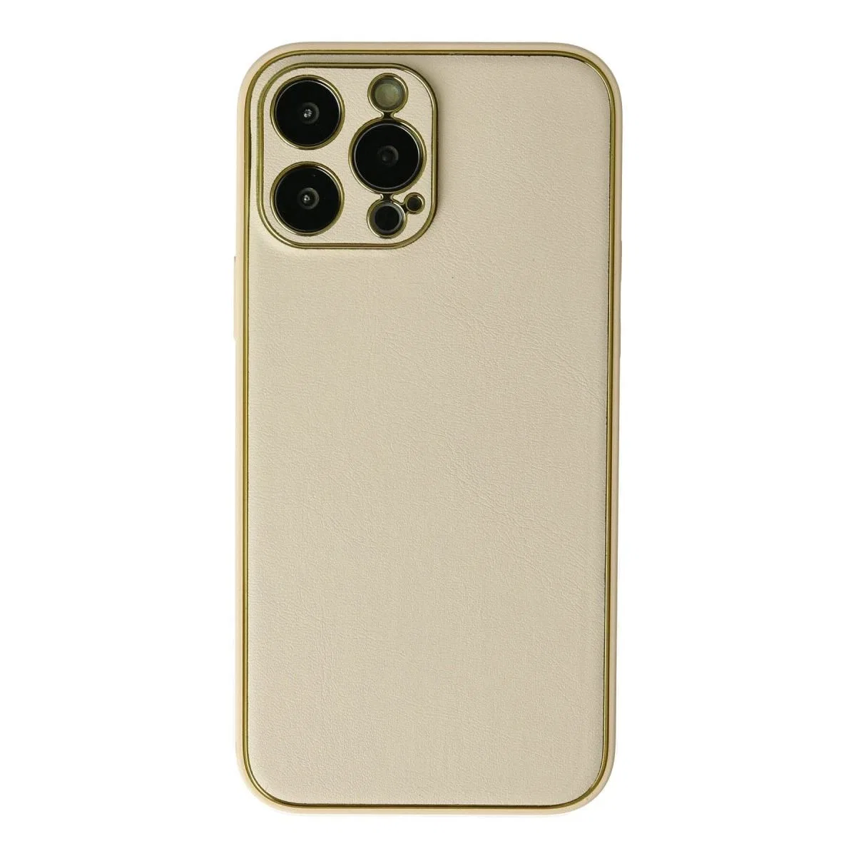 Apple İphone 13 Pro Kılıf Coco Deri Silikon Kapak - Gold