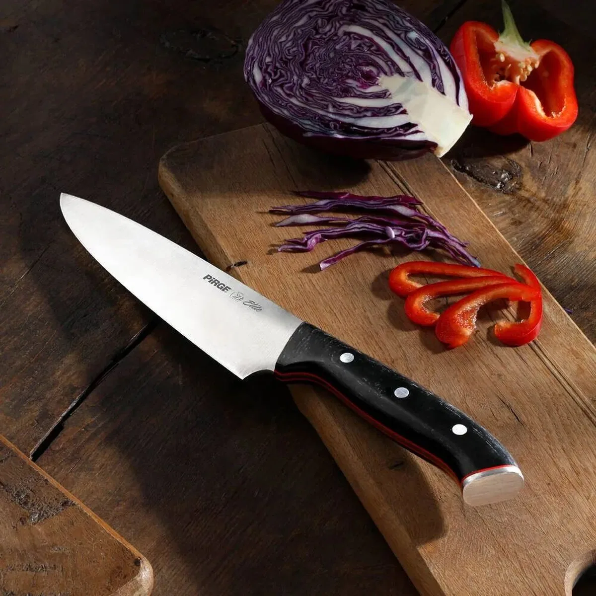 32160 Elite Şef Bıçağı 19 Cm - Perçinli Kahverengi Kompozit Sap görsel 2