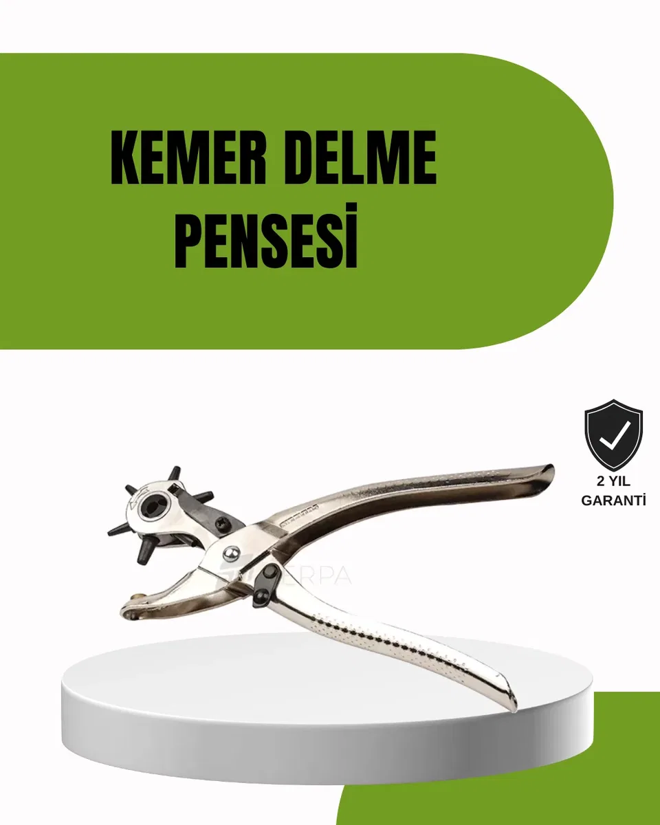 Deride Kemer Çanta Ayakkabı Delme Pensesi 6 Uçlu Döner Başlıklı Tamir Aleti
