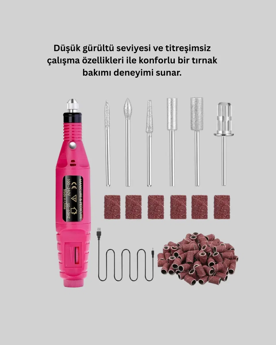 6 Uçlu Elektrikli Manikür Pedikür Seti Yeni Nesil görsel 4