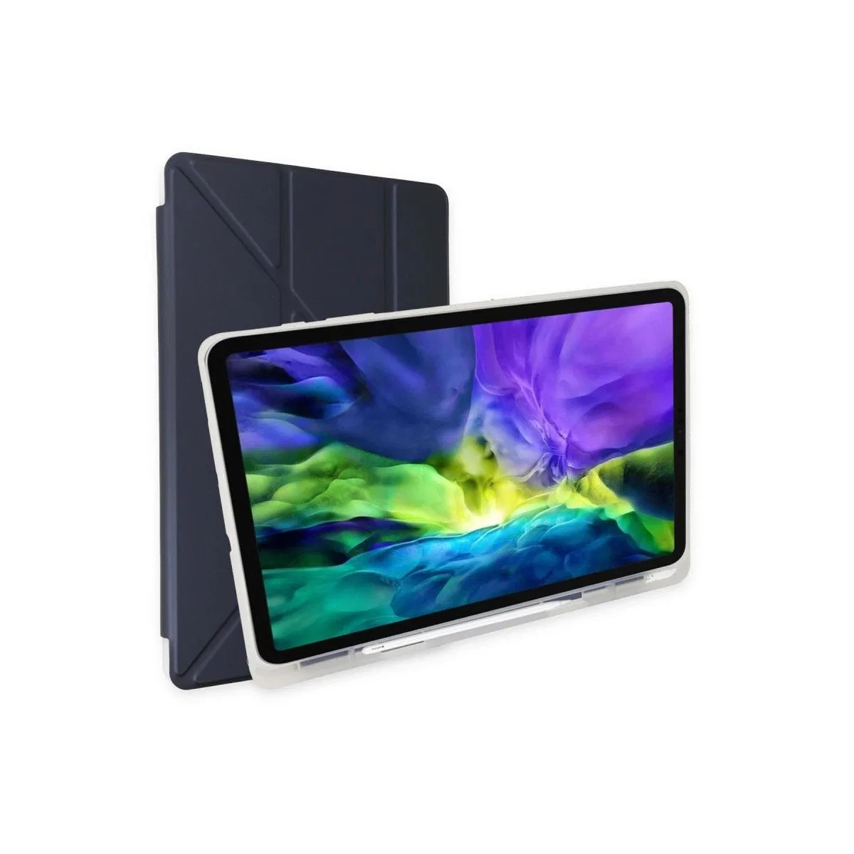 Apple İpad Pro 12. 9 (2021) Kılıf Kalemlikli Mars Tablet Kılıfı - Lacivert