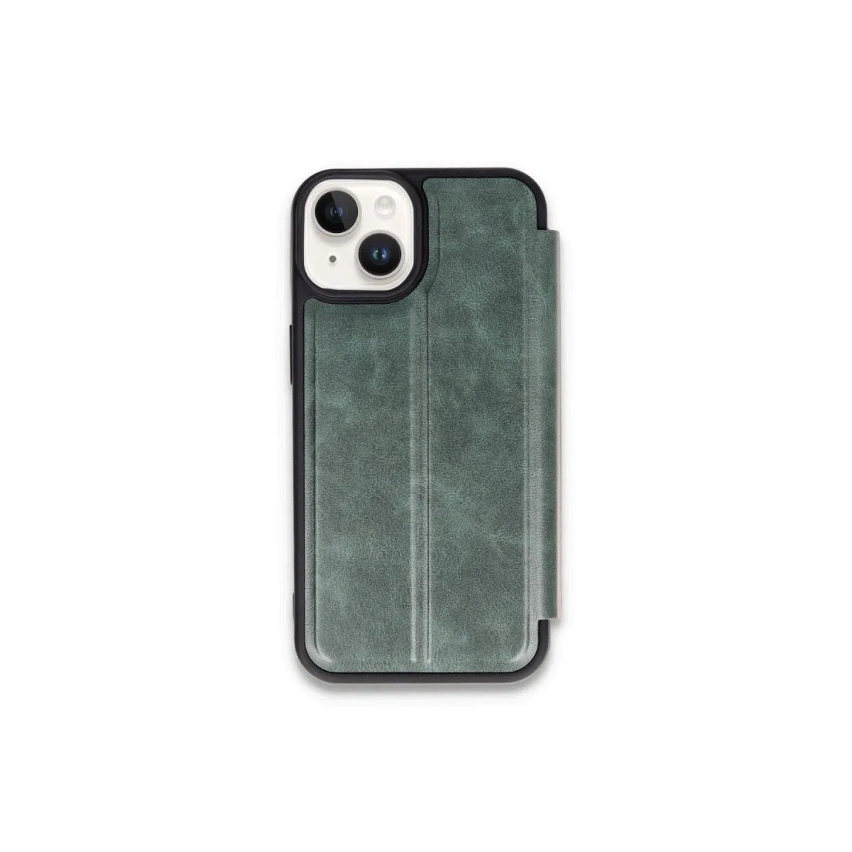 Apple İphone 15 Kılıf Flip Cover - Koyu Yeşil