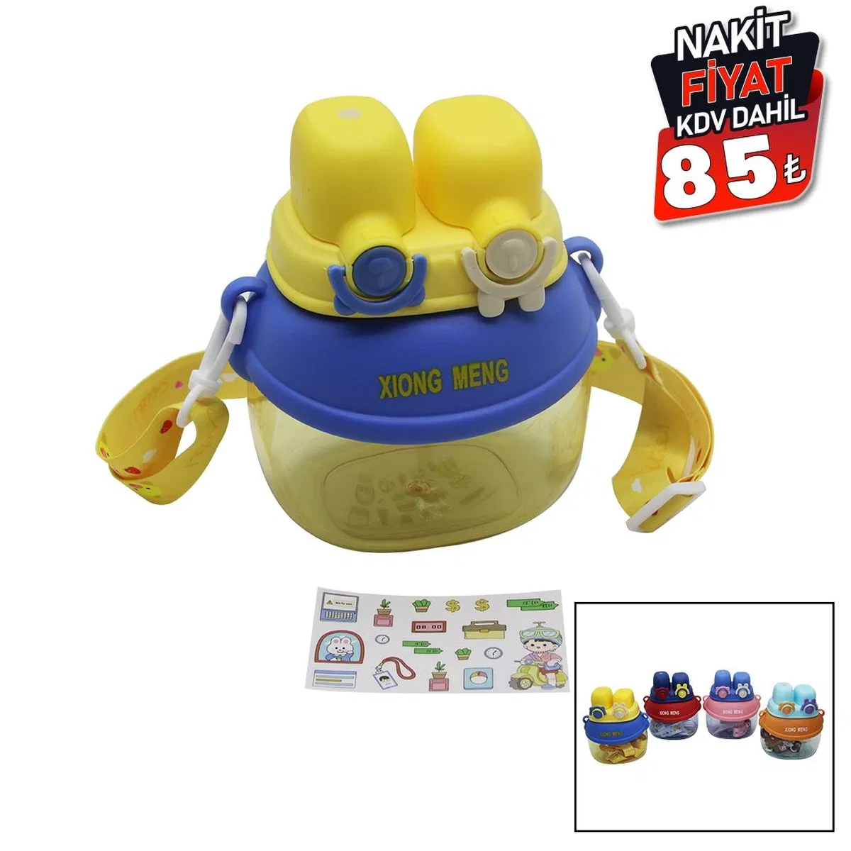 Pipetli Suluk Matara 1280ml - Çift Kilitli Kapak, Askılı görsel 2