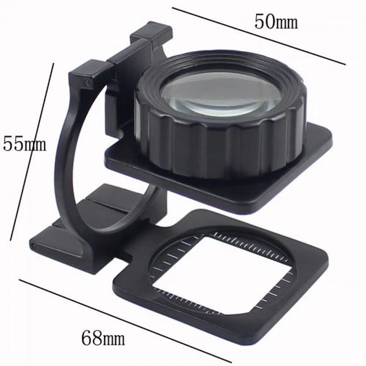 Tekstilciler Için Kumaş Kontrolü Büyüteç, katlanan, Metal 15x Büyütme görsel 2