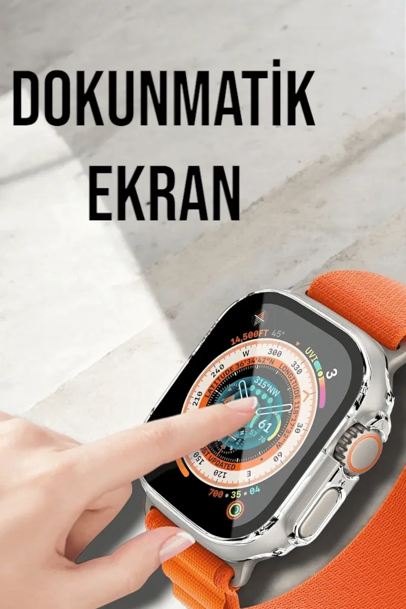 Bluetooth Bağlantılı 49MM Dokunmatik Akıllı Saat Sağlık ve Spor Takip Özellikli görsel 2