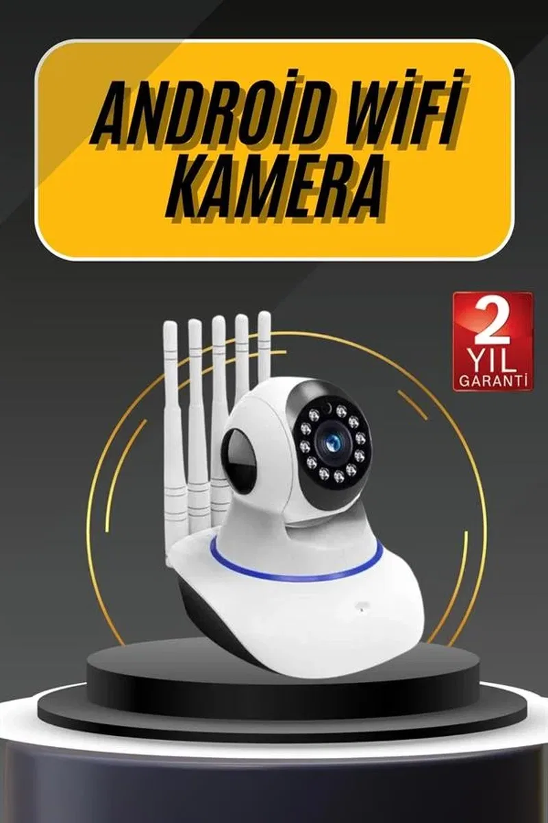Akıllı Gece Görüşlü Sensörlü Wifi Kamera Telefondan Takip Edilebilir görsel 2