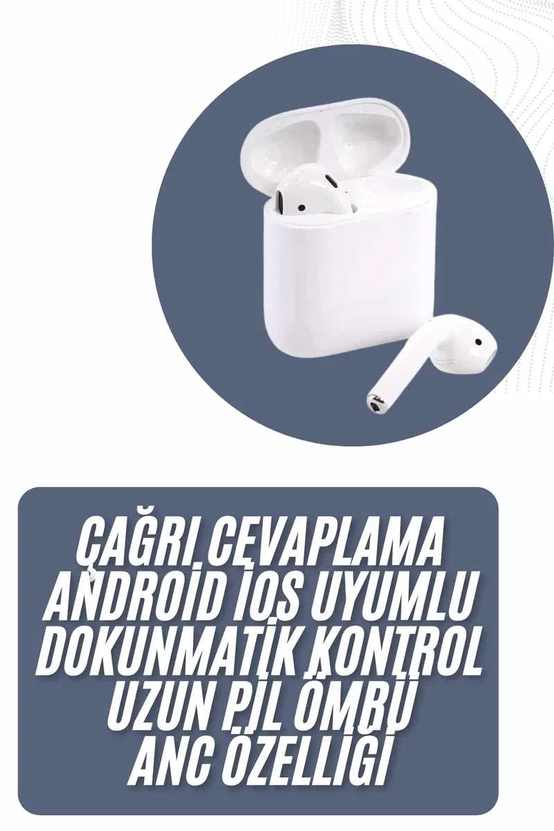 2025 Model Çağrı Cevaplayabilen Bluetooth Kulaklık Beyaz Dokunmatik Kontrol görsel 2