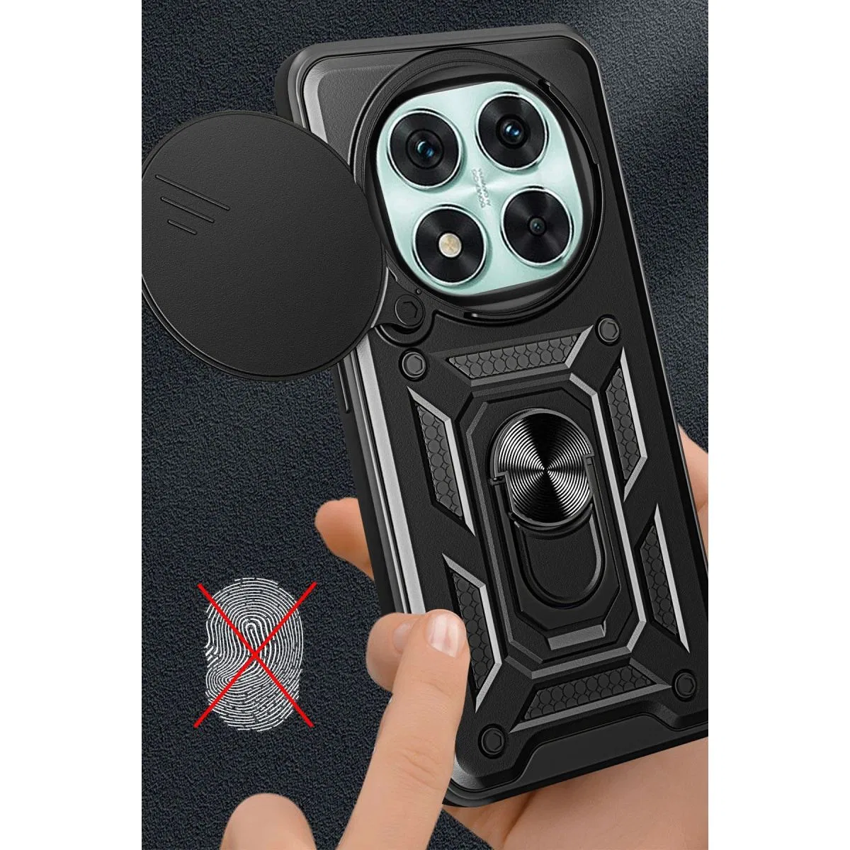 Xiaomi Redmi Note 14 Pro 4g Kılıf Pars Lens Yüzüklü Silikon - Yeşil görsel 2