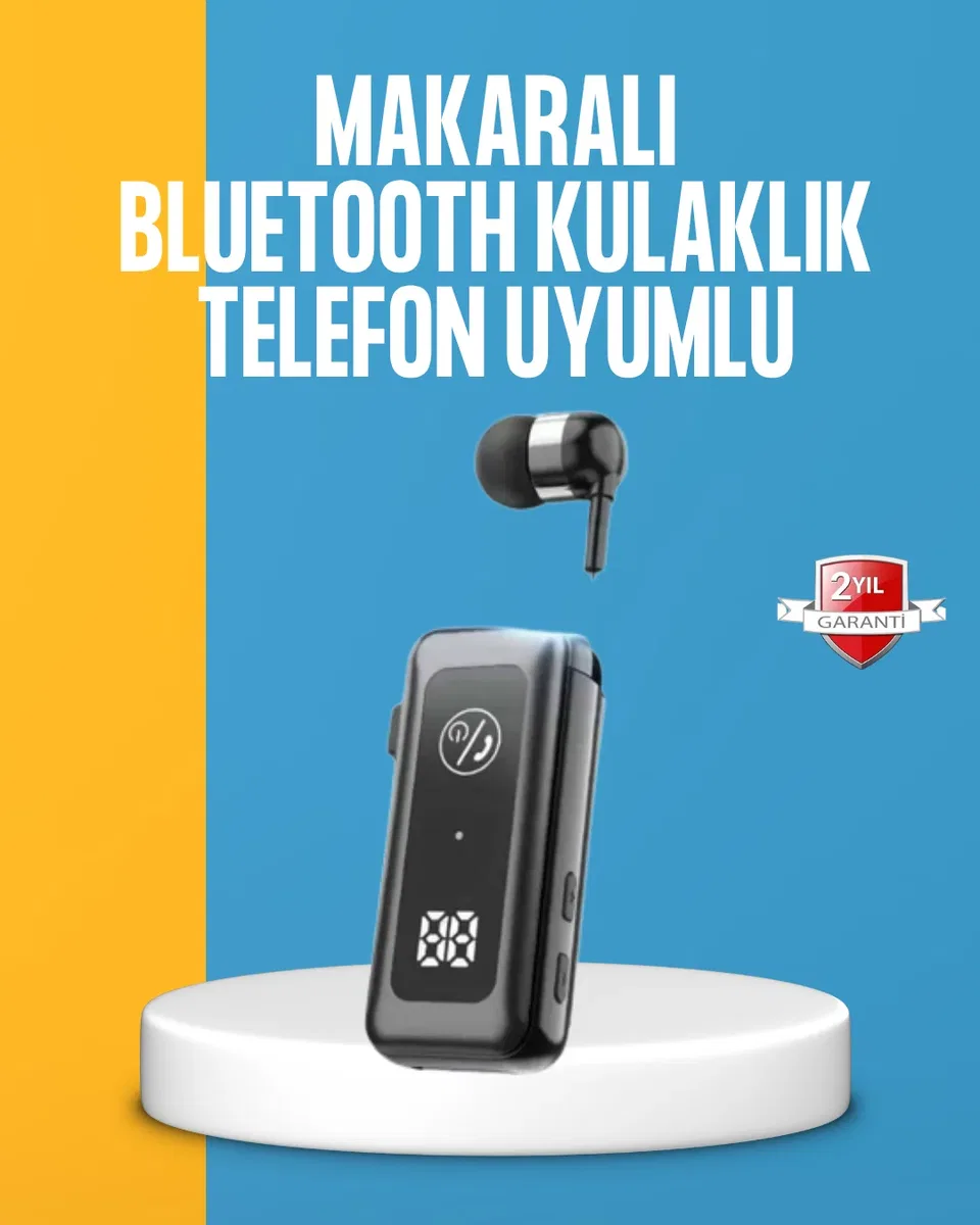 Dijital Ekranlı ve Hızlı Şarjlı Bluetooth 5. 2 Makaralı Kulaklık