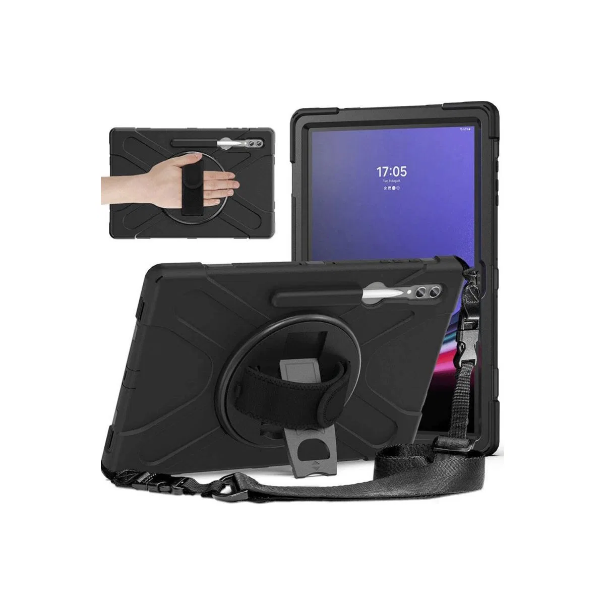 Samsung Galaxy X930 Tab S11 Ultra 14. 6 Kılıf Amazing Tablet Kapak - Siyah görsel 2