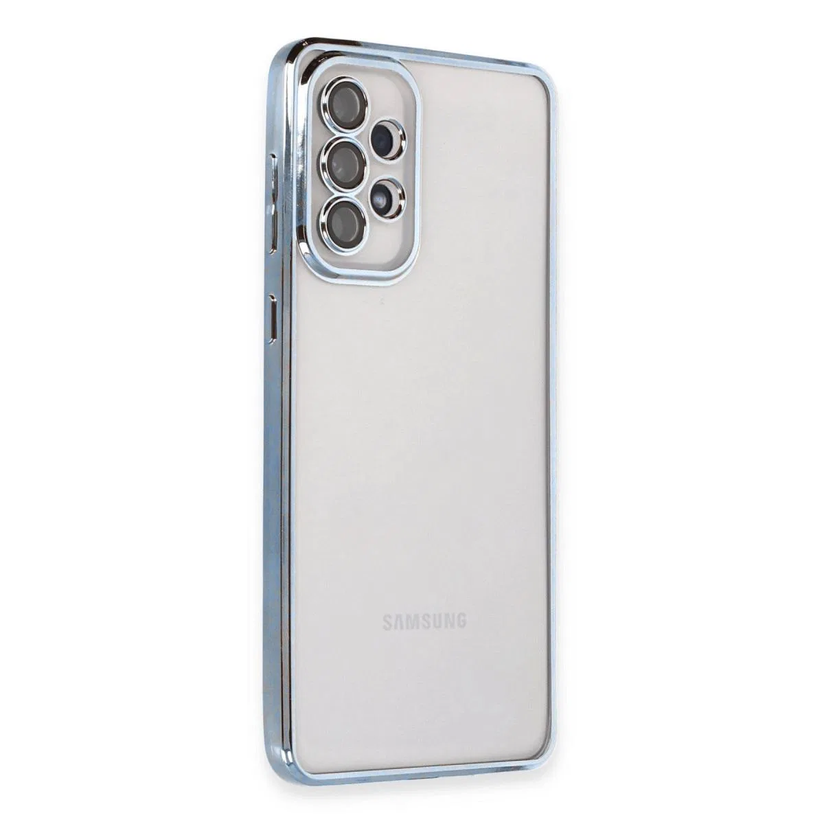 Samsung Galaxy A73 5g Kılıf Razer Lensli Silikon - Açık Mavi