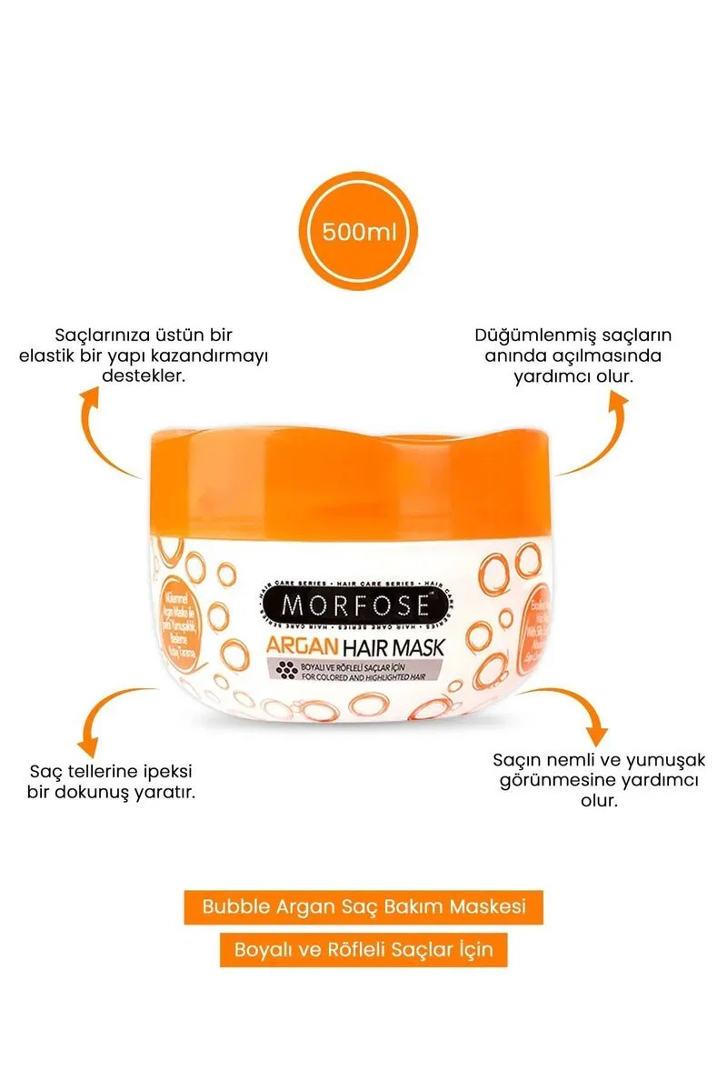 Argan Saç Maskesi 500 ML - Boyalı ve Röfleli Saçlar - mrfs görsel 3