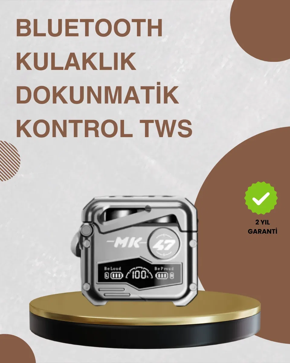 Bluetooth 5. 0 Kulak İçi Kablosuz Kulaklık – Dokunmatik Kontrol, Düşük Gecikme