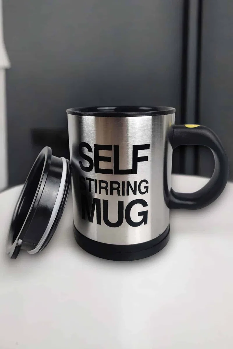 Yazılı Mug Kupa Karıştırıcı Özelliği Ve Paslanmaz Çelik görsel 3