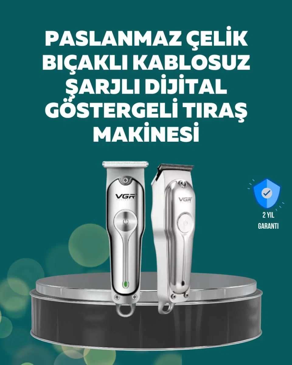 Profesyonel Saç Ve Sakal Kesme Makinesi – Şarjlı, Sessiz Motor, Ayarlanabilir Tarak