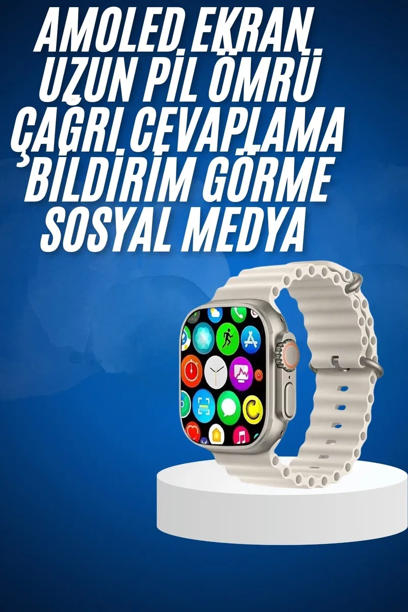 Yeni Nesil Bluetooth Bağlantılı Akıllı Saat Sosyal Medya Girişli Uyku Takibi görsel 2