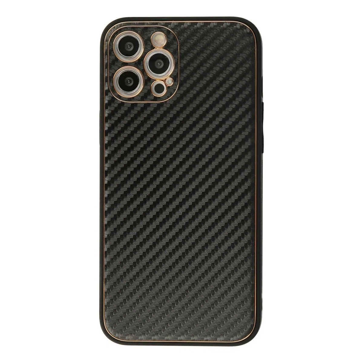 Apple İphone 12 Pro Max Kılıf Coco Karbon Silikon - Siyah