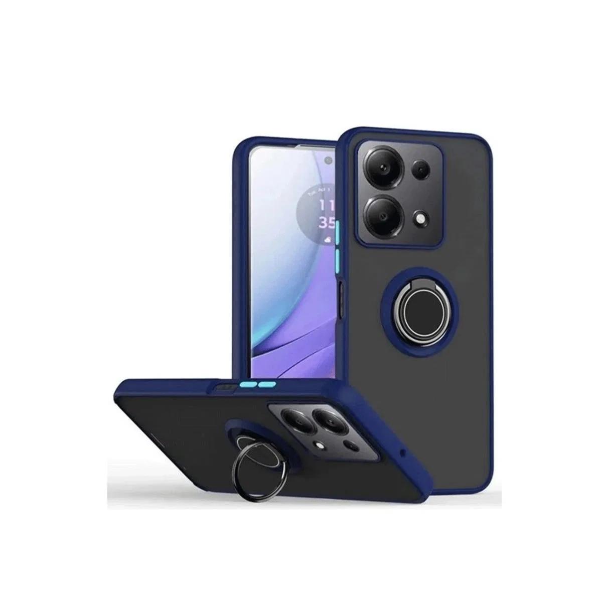 Xiaomi Redmi Note 13 Pro 4g Montreal Yüzüklü Silikon Kapak - Lacivert