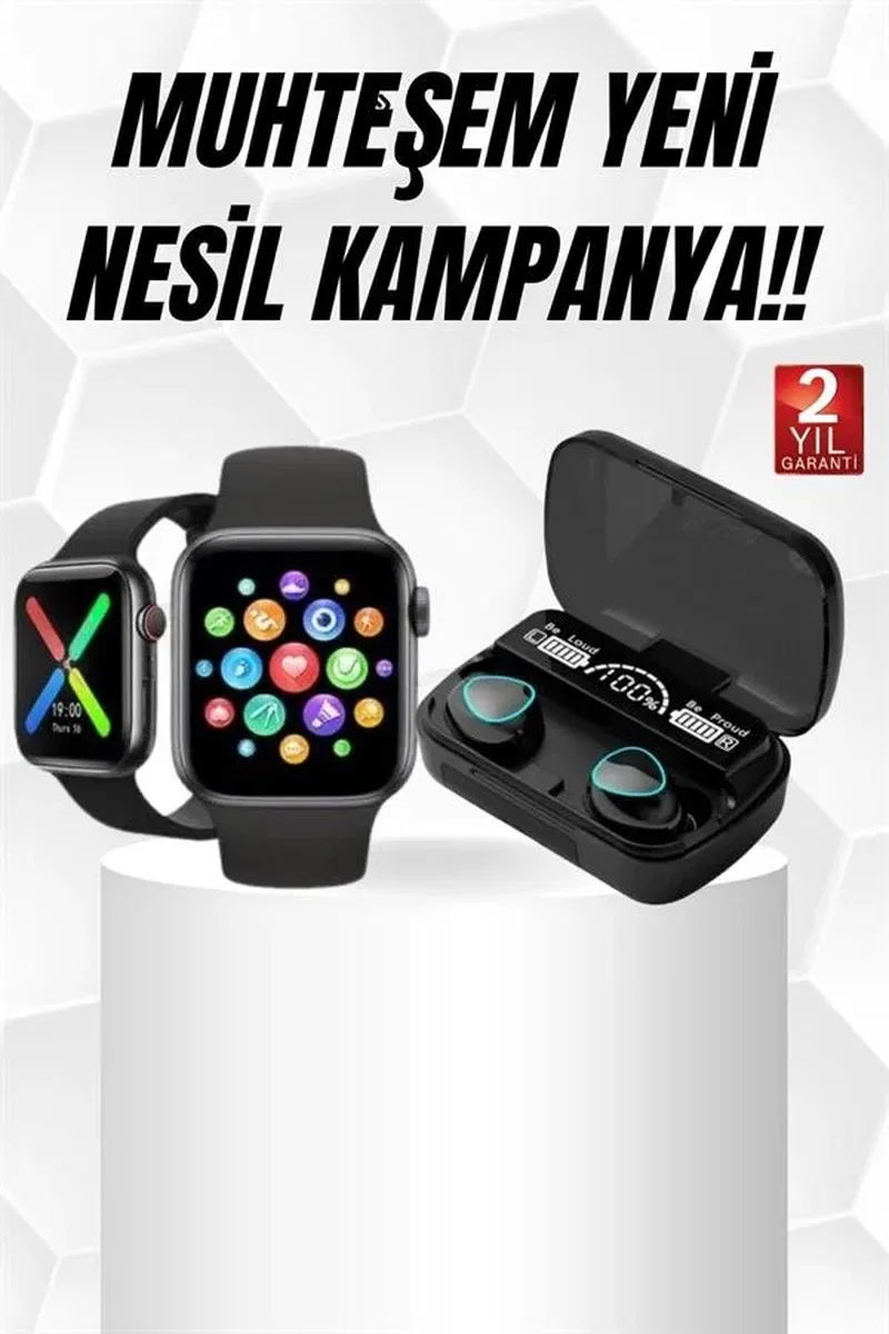 Kaliteli Akıllı Saat ve Kaliteli Bluetooth Kulaklık ANC Özelliği Uzun Pil Ömrü görsel 2