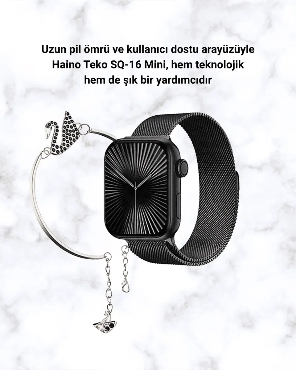 SQ-16 Mini Series 10 Akıllı Saat – 3 Kordon + Hediye Bileklik görsel 4