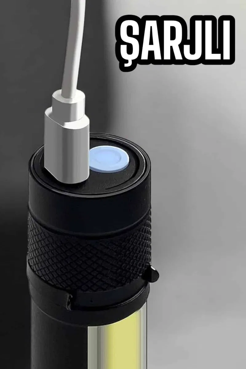 El Feneri Led USB Şarjlı Zoom Mini Led Işık Acil Durum Feneri görsel 5