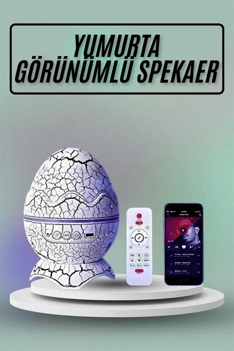 Yumurta Görünümlü Masa ve Gece Lambası Renk Değiştirebilen Projektör görsel 2