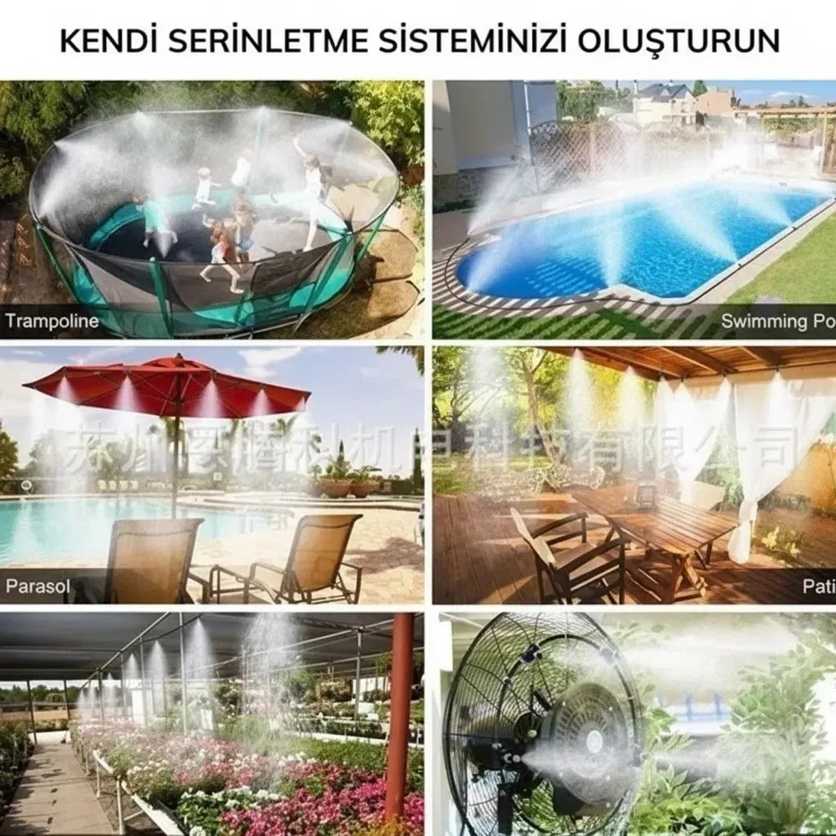 10 Metre Kendin Yap Açık Alan Serinletme Sistemi - Nozzle Başlıklı Bahçe Ve Teras Nemlendirme Seti görsel 4