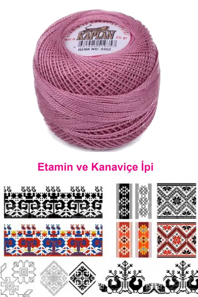 Kaplan Etamin Ve Kanaviçe İpi 8 No Kod/Renk: 3352 - Royaleks görsel 2