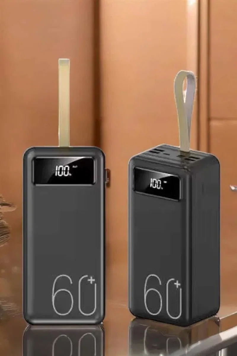 Powerbank 60. 000 Mah Hızlı Şarj 4 Çıkışlı Uzun Şarj Süreli Dijital Göstergeli görsel 4