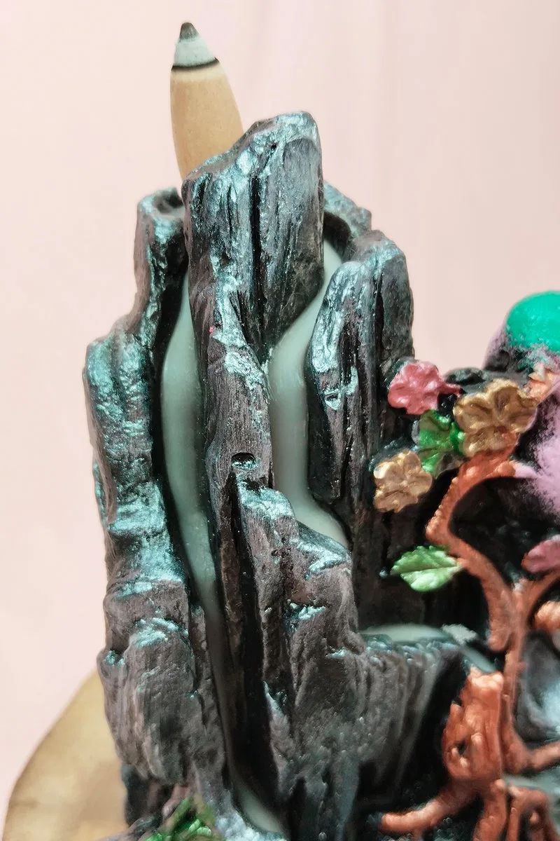 Buyuk Boy Kuş Figürlü Biblo Model Geri Akış Şelale Tütsülük 5 Adet Koni Hediye görsel 3