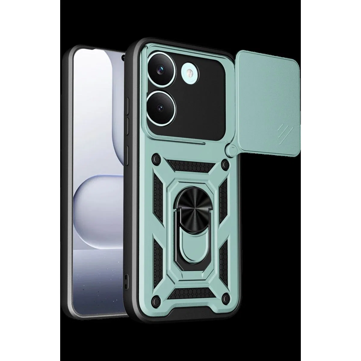 Xiaomi Poco X8 Pro Pars Lens Yüzüklü Silikon - Yeşil
