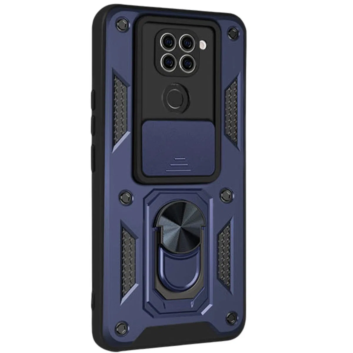Xiaomi Redmi Note 9 4g Kılıf Pars Lens Yüzüklü Silikon - Lacivert görsel 2