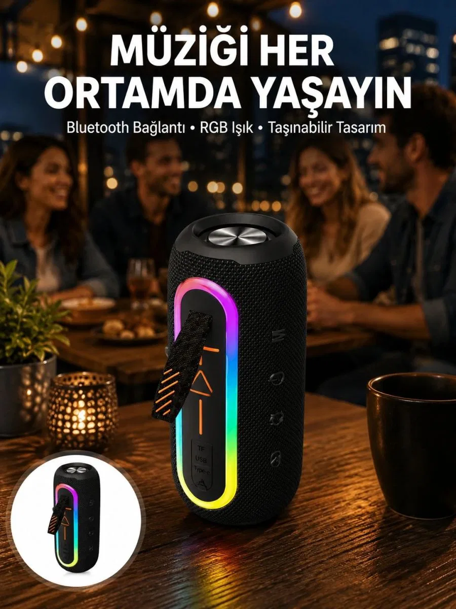 Bluetooth Hoparlör Usb Şarjlı Uzun Pil Ömrü Android Ve İos Uyumlu Renkli Yeni Nesil