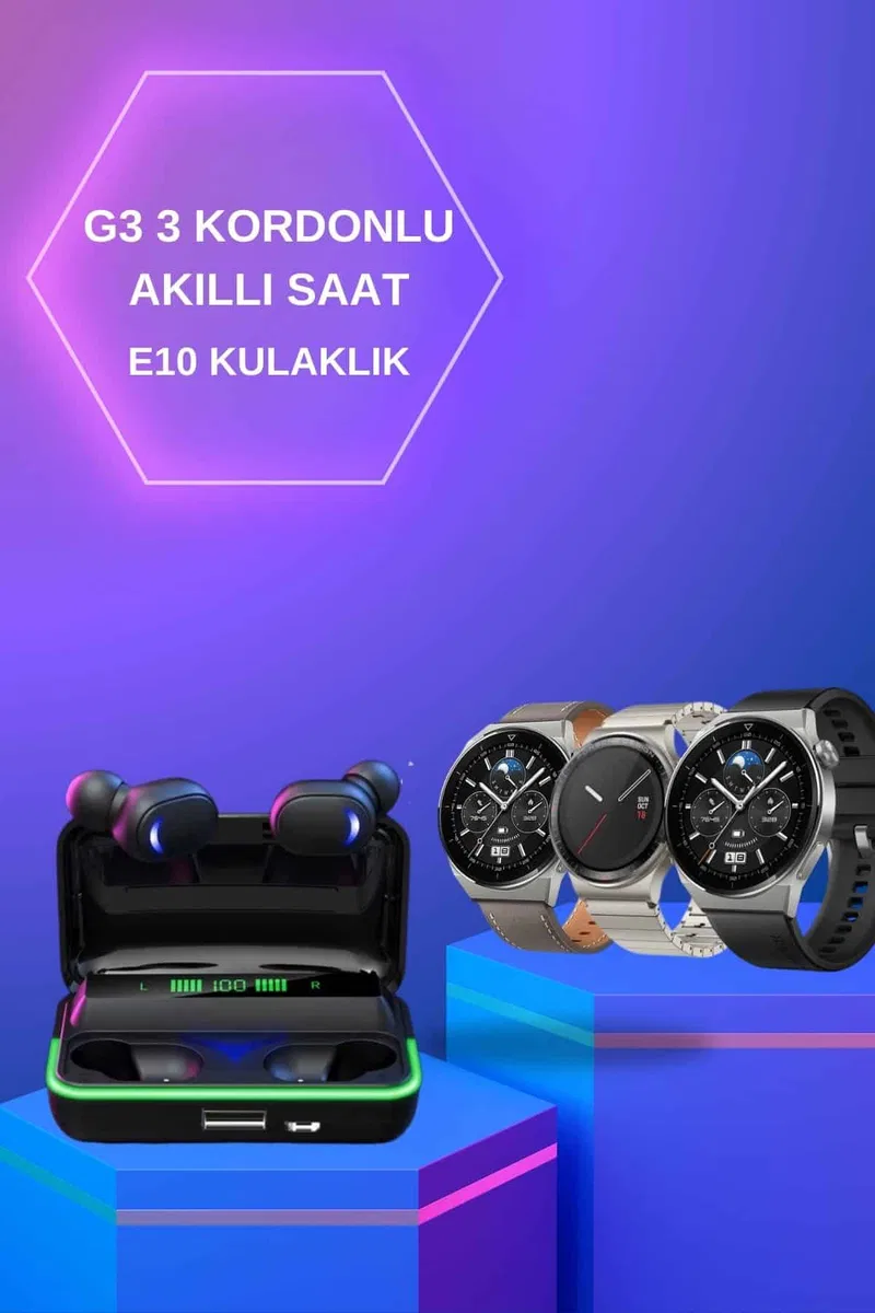 Yeni Nesil Akıllı Saat Ve Bluetooth Kulaklık Titreşim Bildirimleri Uyku Takibi görsel 2