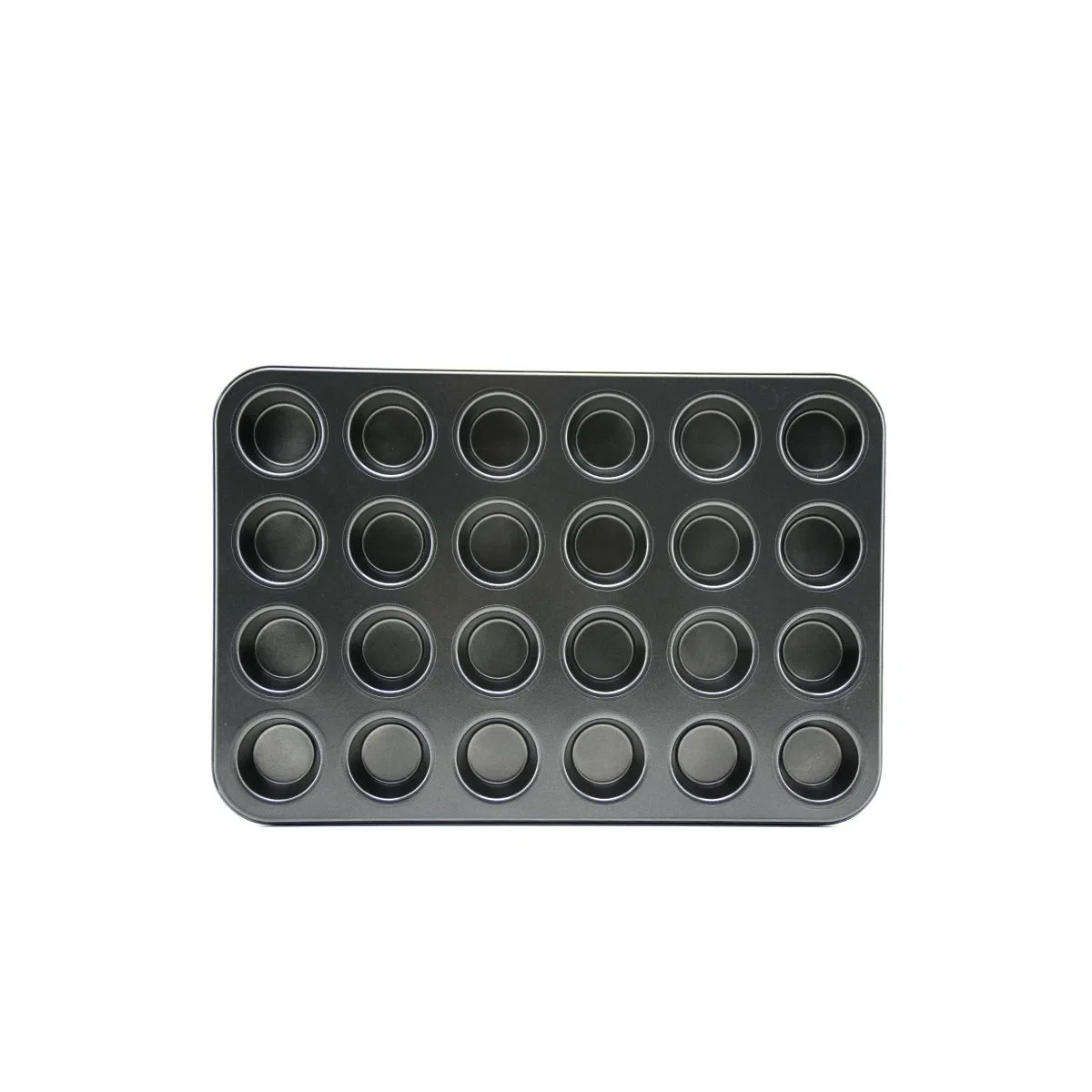 24 Gözlü Metal Muffin Kek Kalıbı Siyah görsel 2