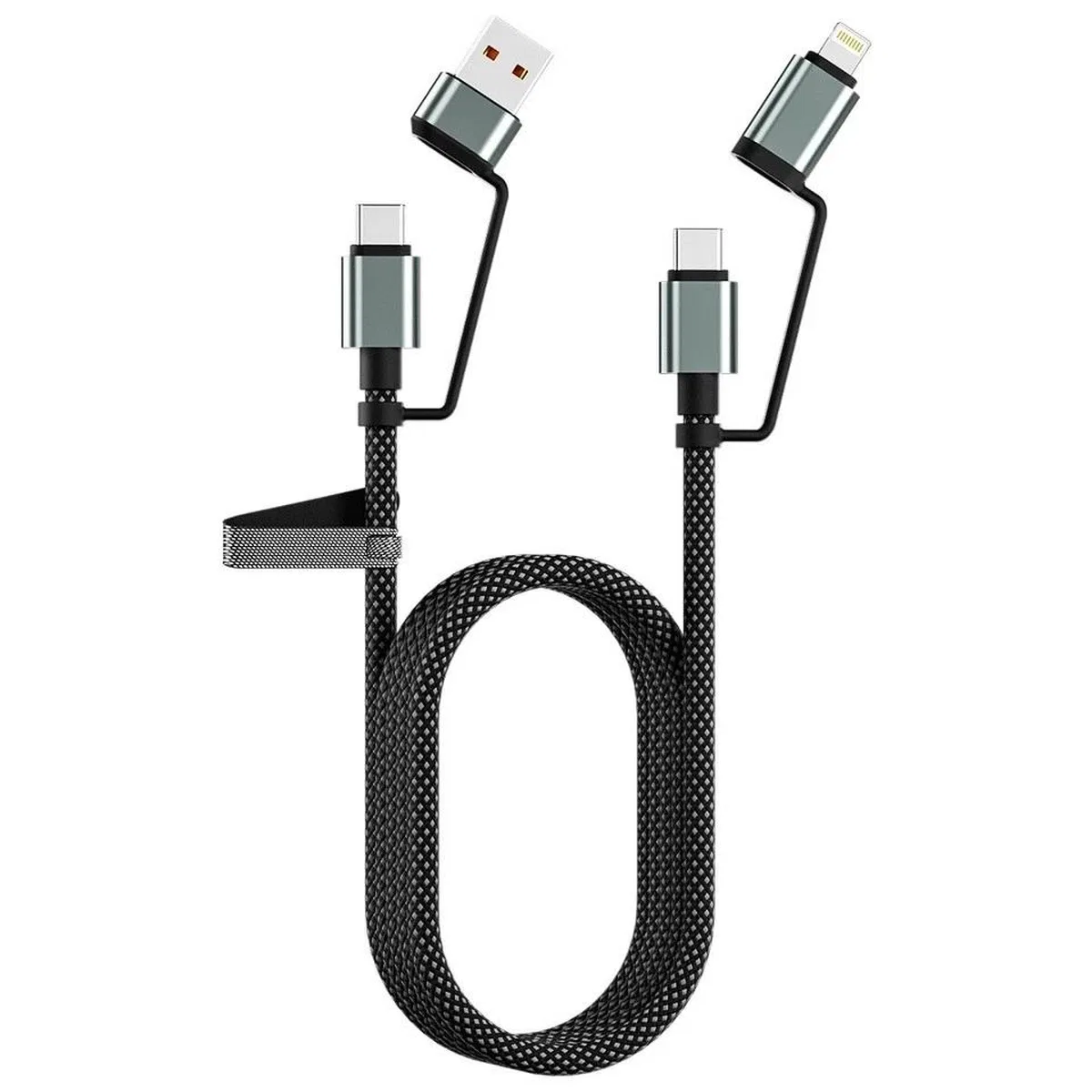 4’ü 1 Arada 100w Akıllı Tasarım Yüksek Dayanıklılık Çoklu Uyumlu Örgülü Hızlı Şarj Kablosu görsel 8