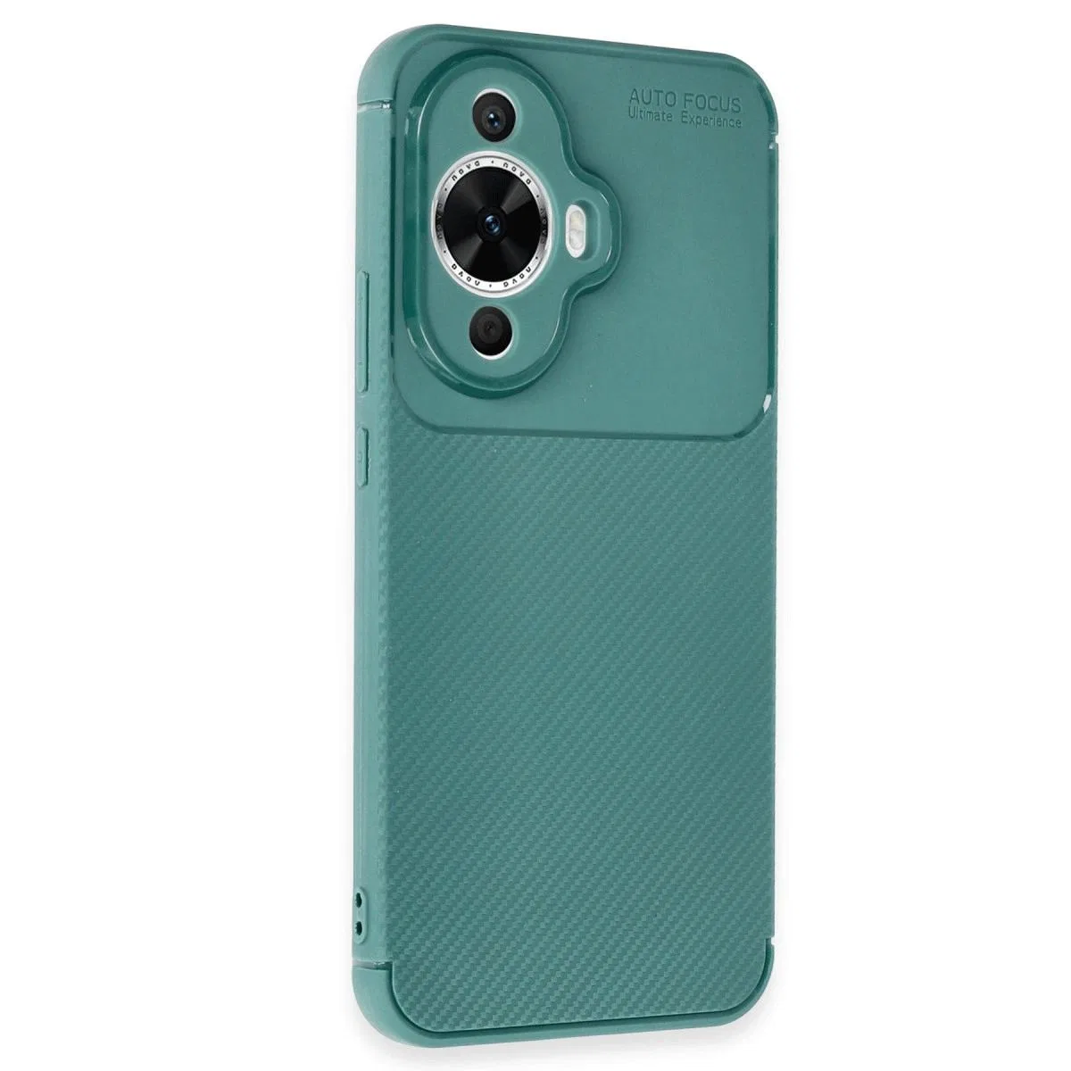 Huawei Nova 12s Kılıf Auto Focus Karbon Kapak - Koyu Yeşil görsel 2