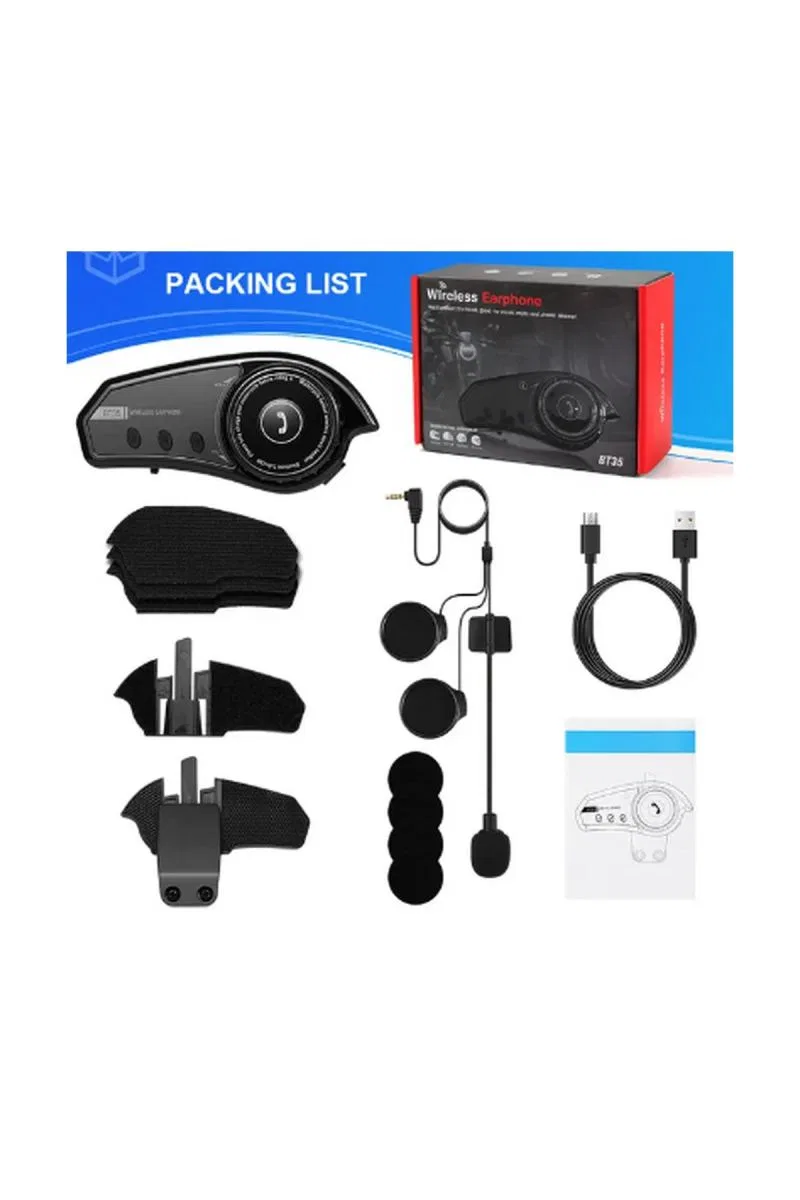 Bt35 Kask Kulaklık Bluetooth 5. 0 Motosiklet Interkom Su Geçirmez Kablosuz Kulaklık görsel 2