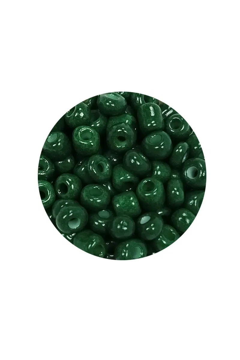 Dökme Cam Kum Boncuk Büyük Boy (6/0) 4 mm - 60 Gram - Koyu Yeşil - BNC140 görsel 2
