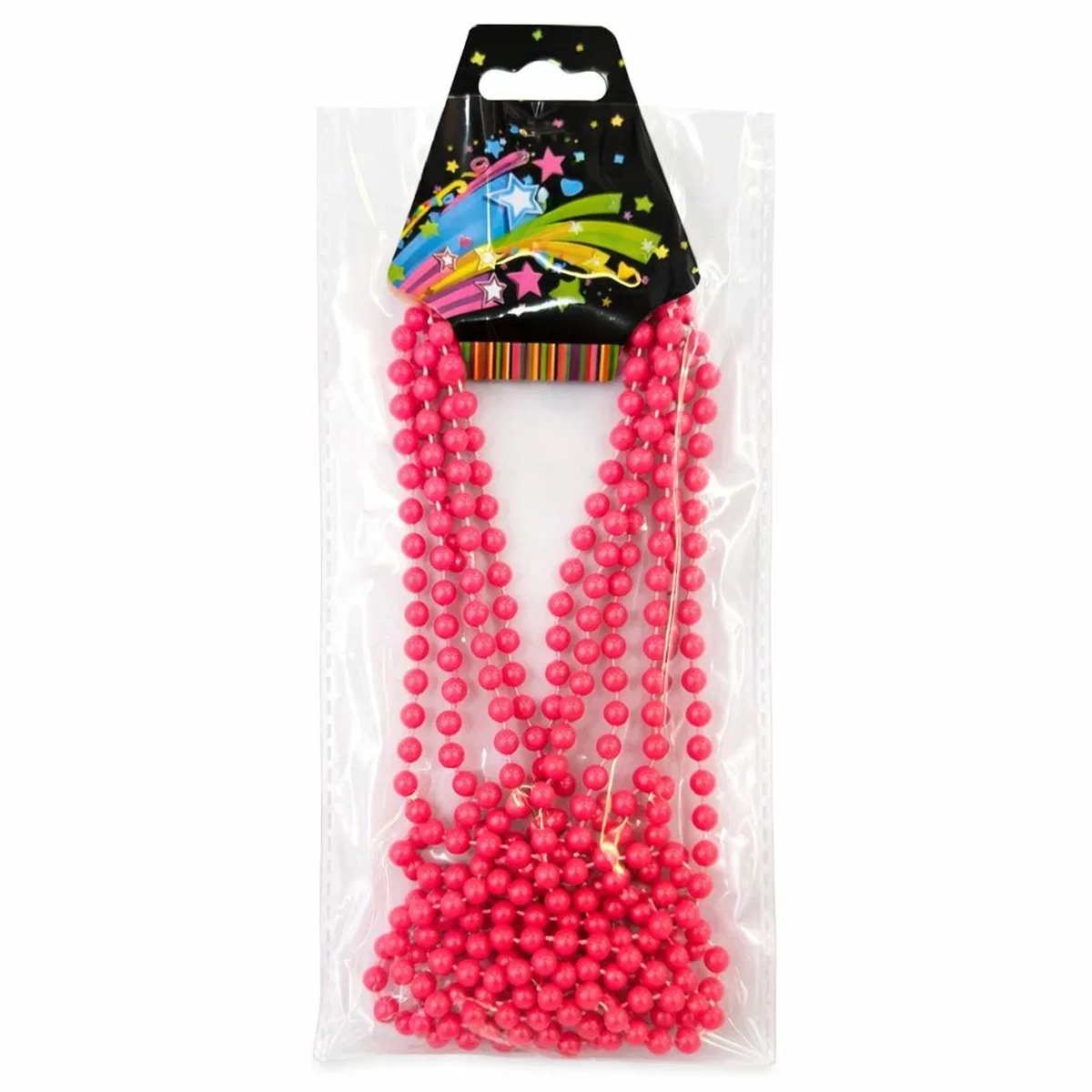Neon Pembe Boncuk Kolye 80 Cm – Retro 80’ler 90’lar Parti Aksesuarı görsel 2