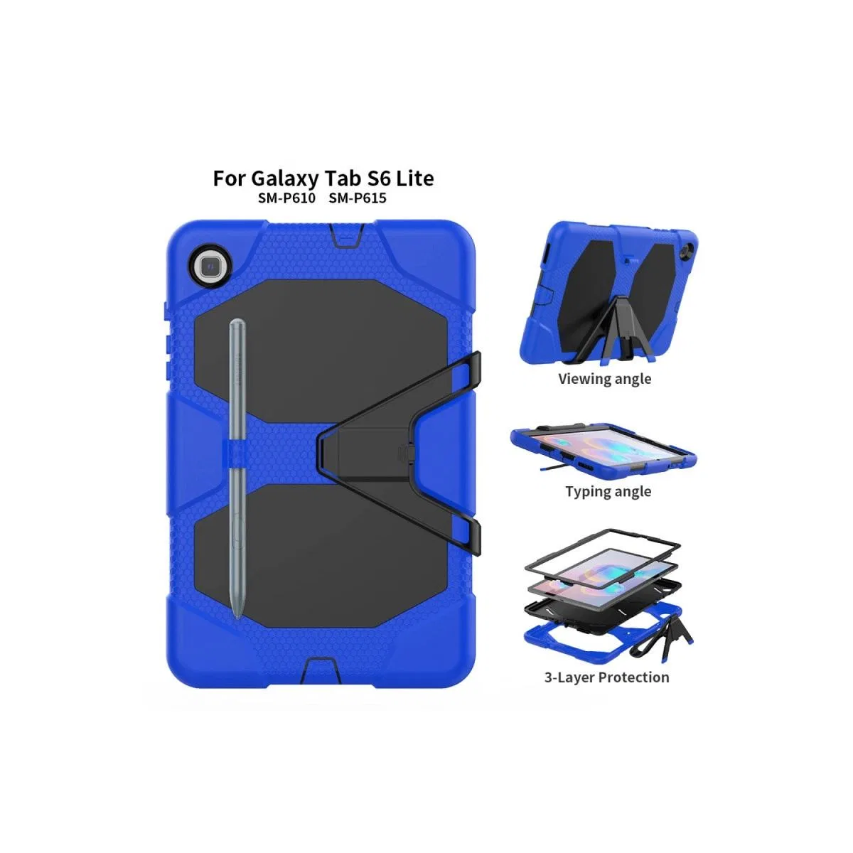 Samsung Galaxy T500 Tab A7 10. 4 Kılıf Griffin Tablet Kapak - Mavi görsel 4