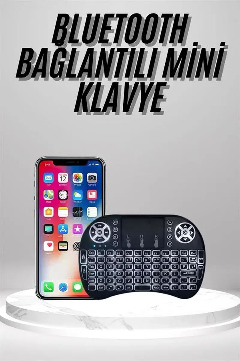 Kablosuz Türkçe Q Klavye RGB Işıklı Televizyon Ps3 Dokunmatik Mouse görsel 2