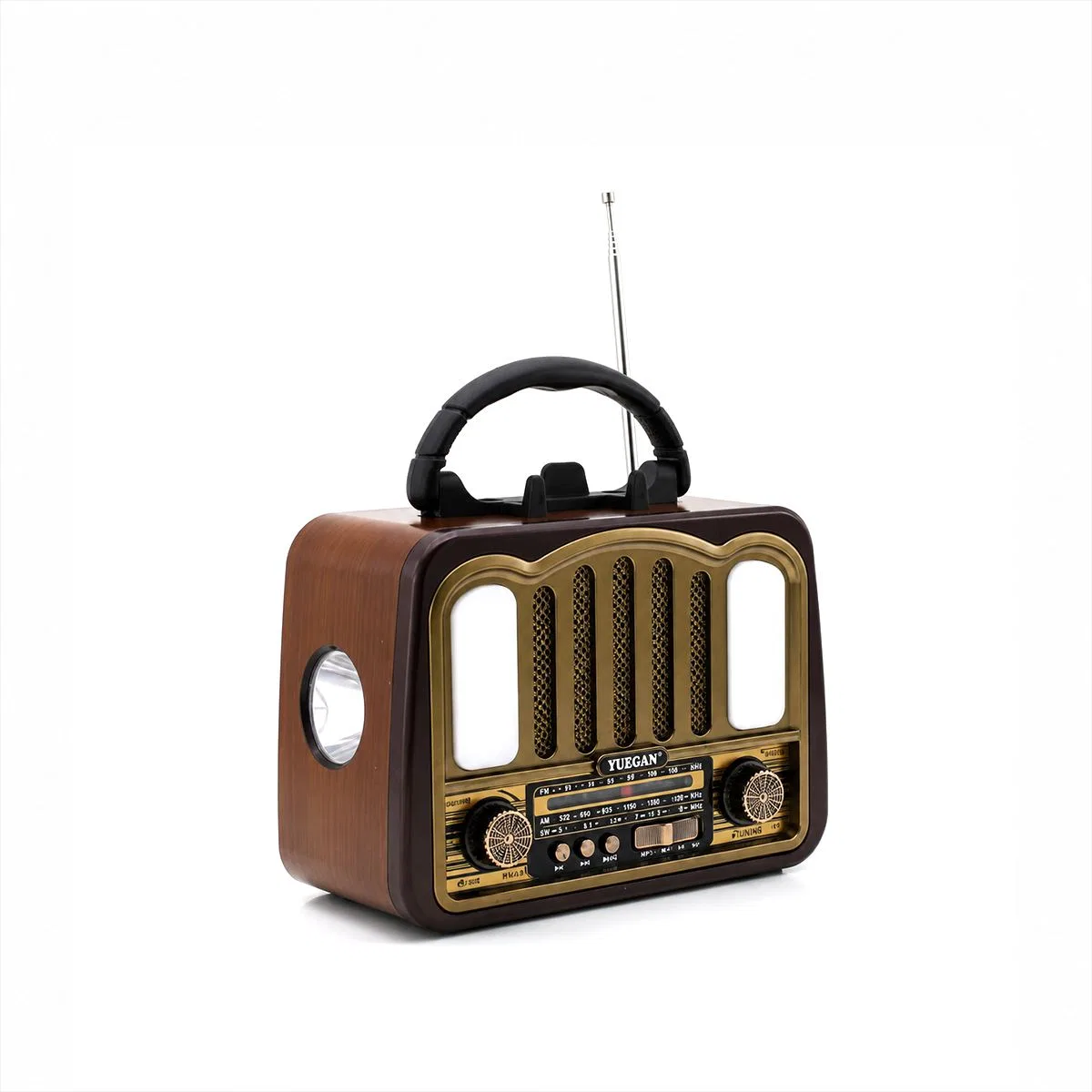 Şarjlı Bluetooth FM Radyo Hoparlör (USB/TF MP3, Nostaljik İbreli) görsel 2