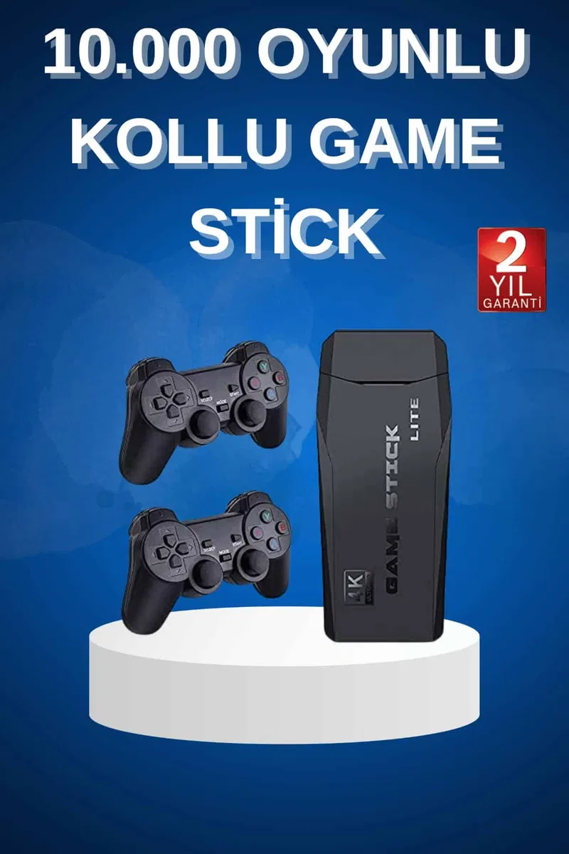 Çift Kollu 2. 4g kablosuz Retro 4k Game stick 3500 oyun atari HD Görüntü Kalitesi