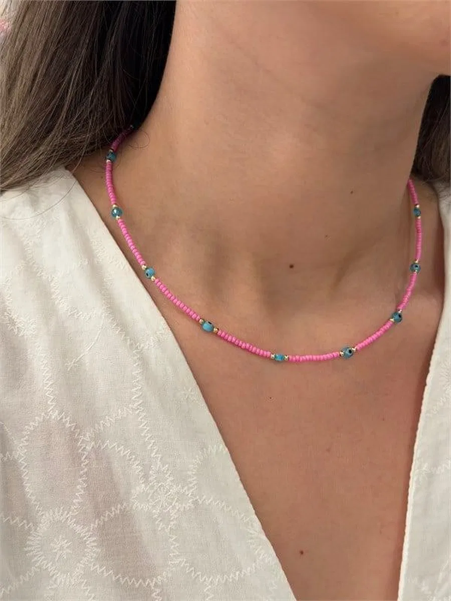 Nazar Boncuk Kolye - Pembe