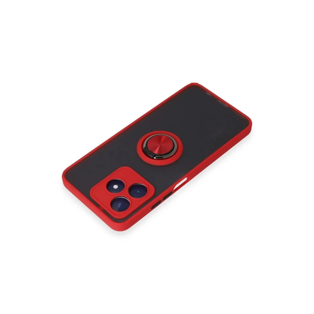 Realme C53 Kılıf Montreal Yüzüklü Silikon Kapak - Kırmızı görsel 4