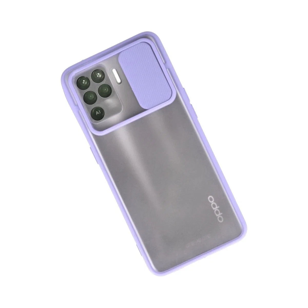 Oppo Reno 5 Lite Kılıf Palm Buzlu Kamera Sürgülü Silikon - Lila görsel 2